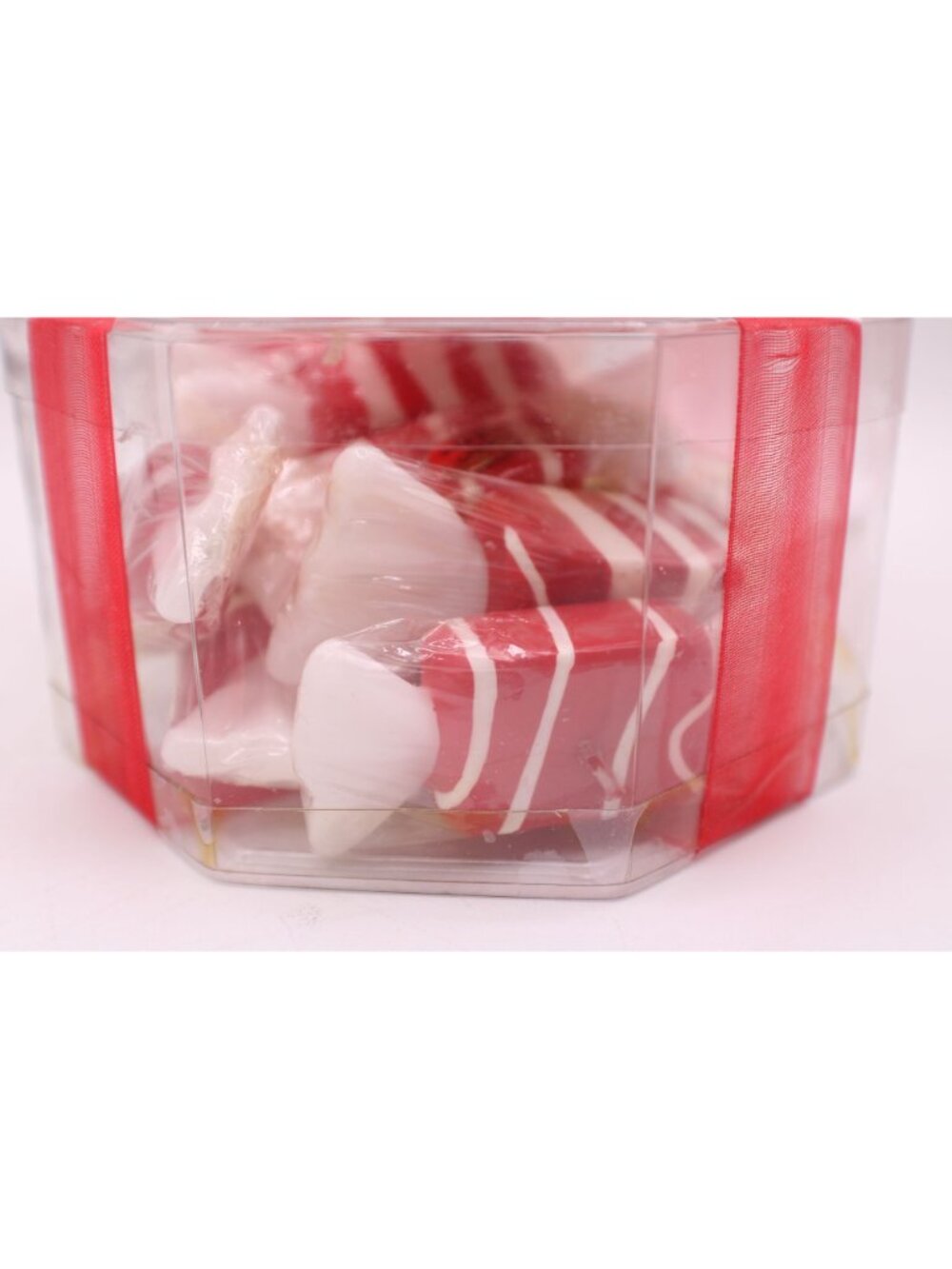 Floating Candle Gift Set Candy Cane Design With Glass Bowl Metal Stand NWOB Vtg - Picture 10 of 10